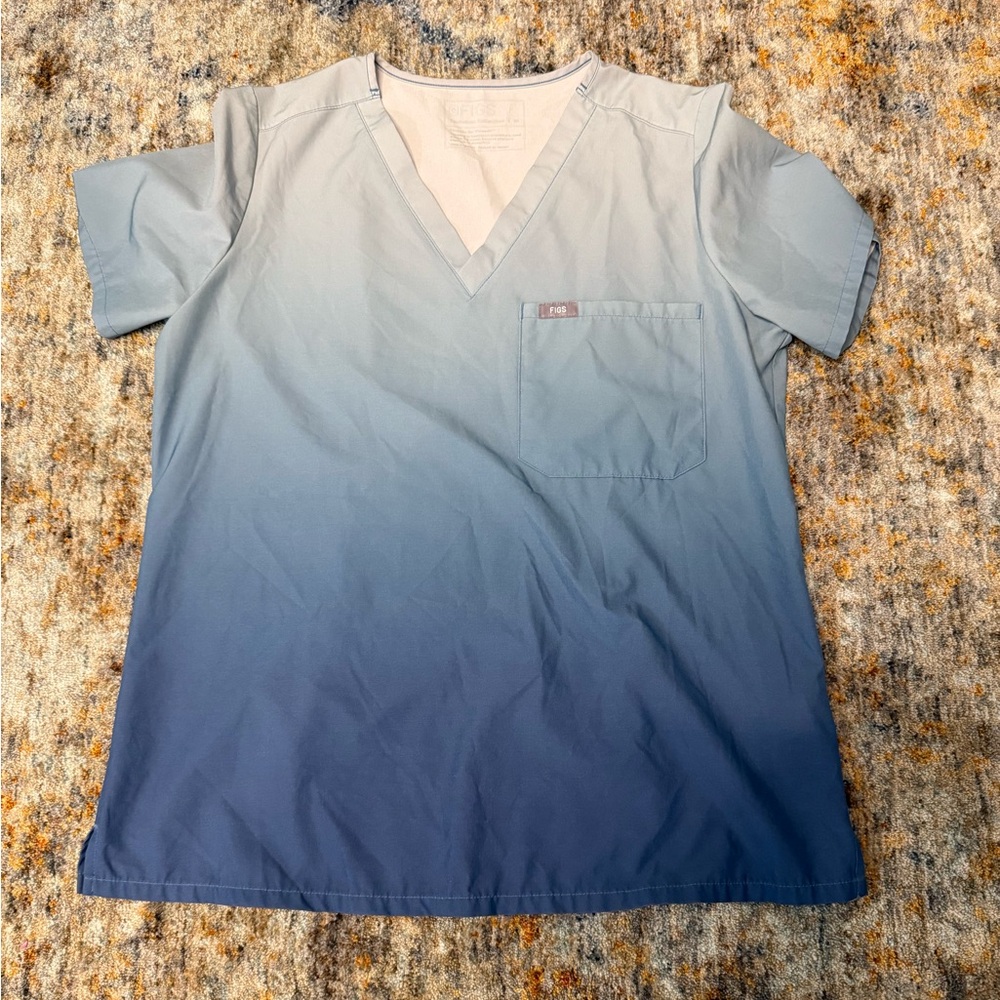 Figs Blue Gradient Women's Scrub Top